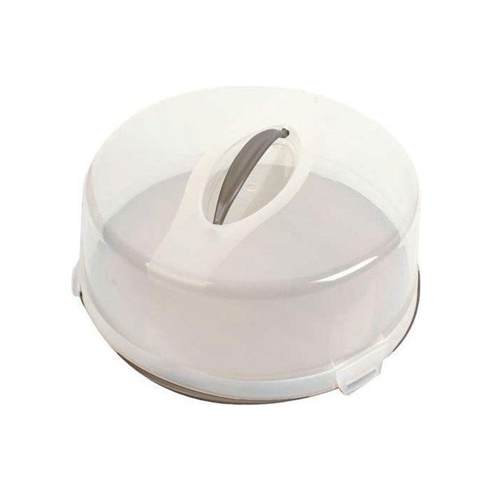 حافظة كيك بلاستيك 30 سم أبيض