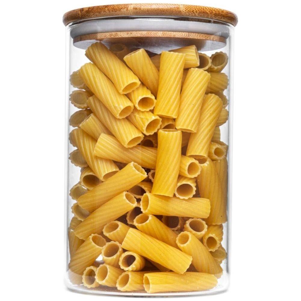 حافظة طعام زجاج 1700 مل بغطاء خشب