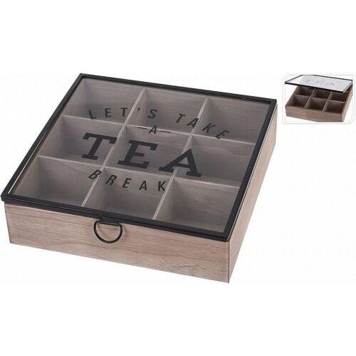 صندوق شاي خشب 9 مقصورات