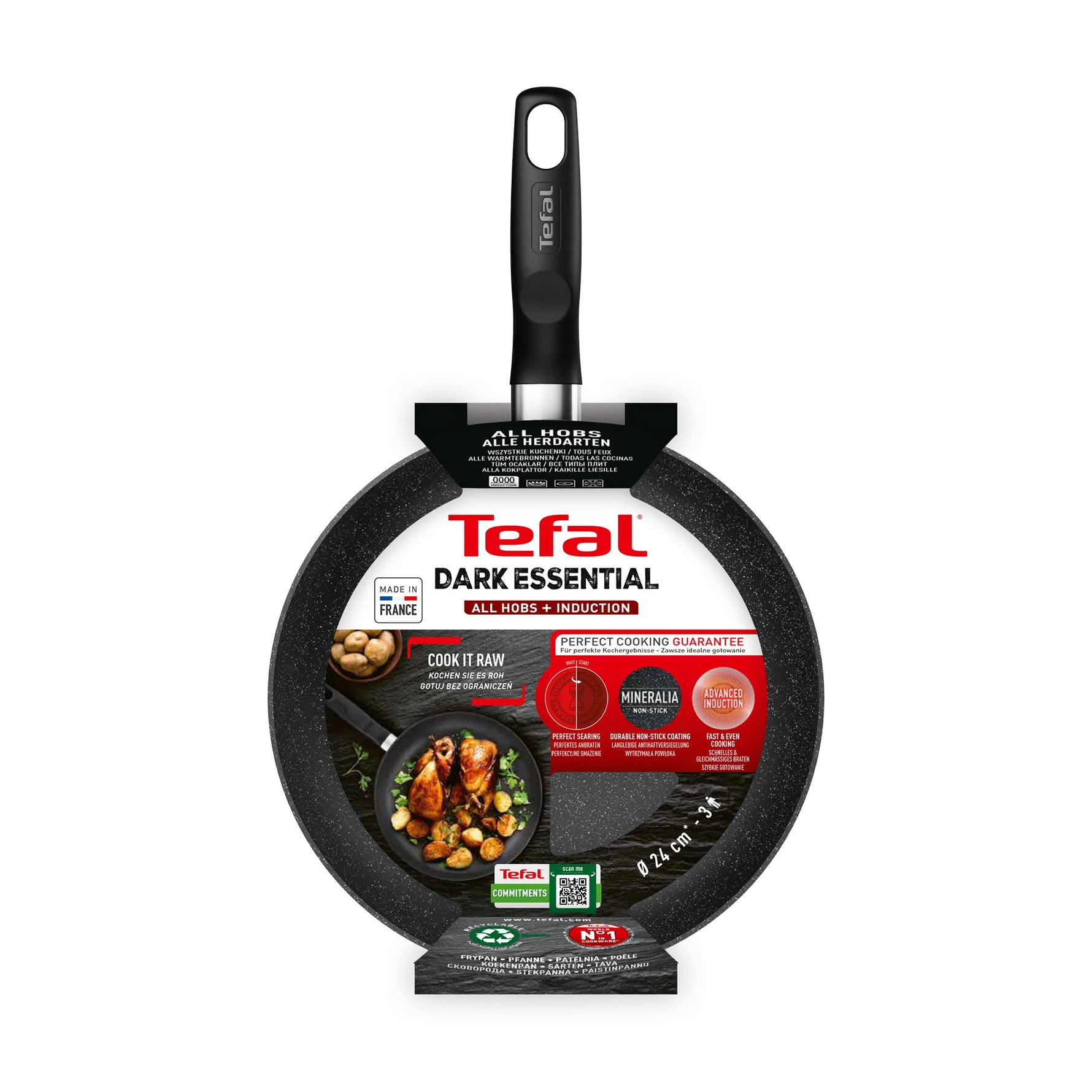 Tefal Essential Frypan Dark Grey 24CM Tefal Essential Frypan Dark Grey 24CM