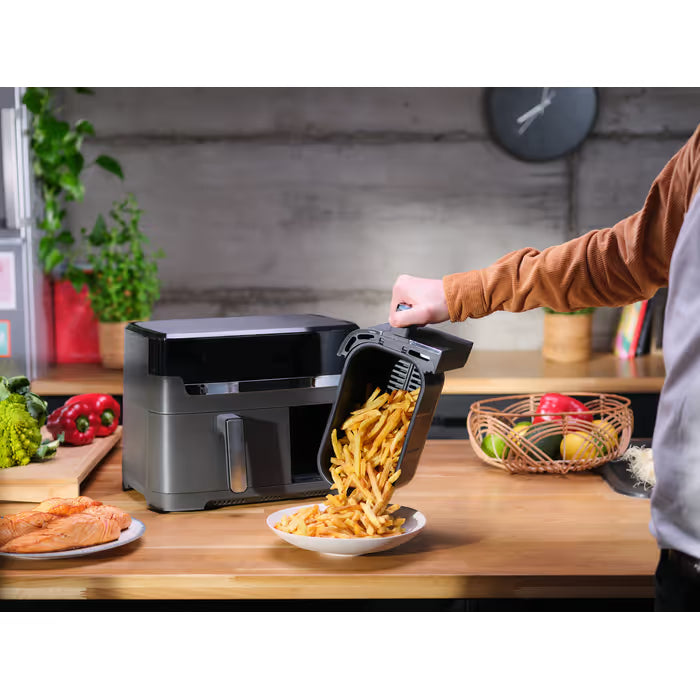 Tefal مقلاة هوائية بدرجين لتر Easy Fry & Grill 8.3 لون رمادي داكن Tefal مقلاة هوائية بدرجين لتر Easy Fry & Grill 8.3 لون رمادي داكن