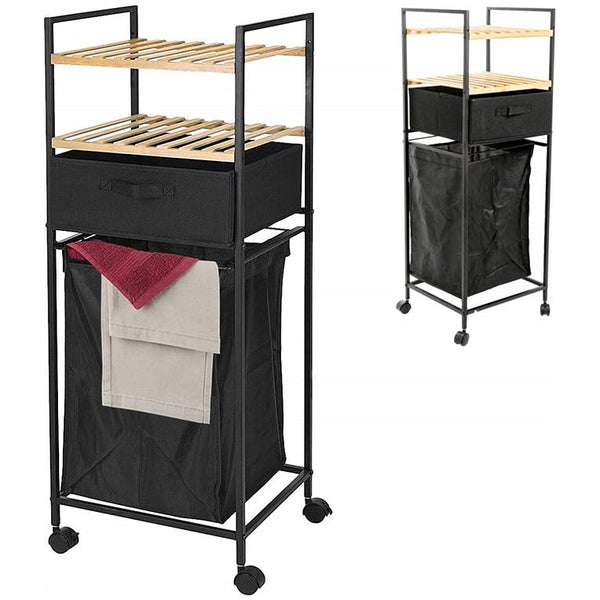 Bathroom Rack سلة غسيل و وحدة رفوف للحمام
