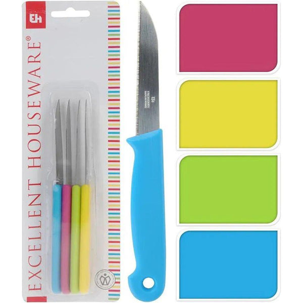 Knife Peeling set of 4 طقم سكاكين تقشير ملون