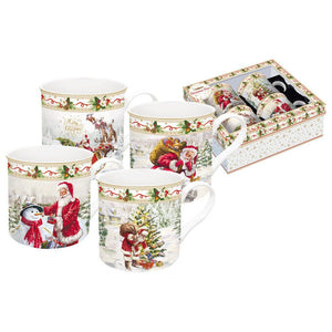 Porcelain Mug Set/4  Christmas فناجين كريستماس