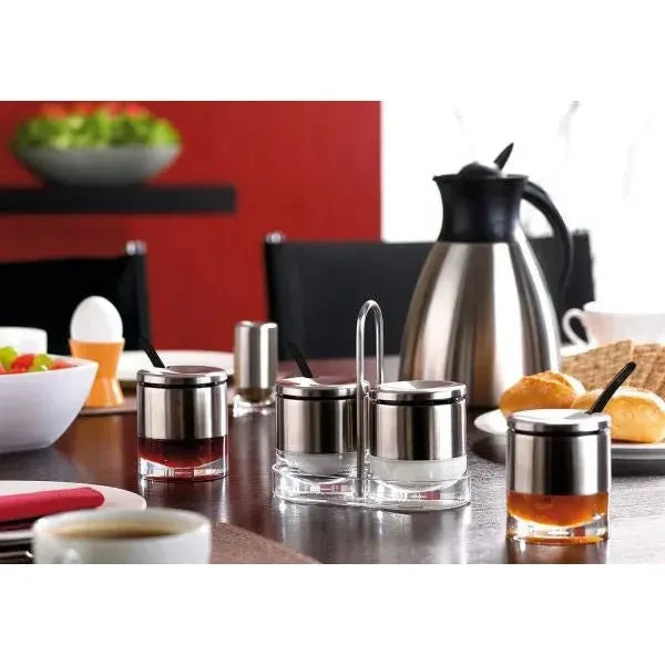 Sugar and Cream Set Stainless Steel /Glass طقم للسكر والحليب ستانليس ستيل