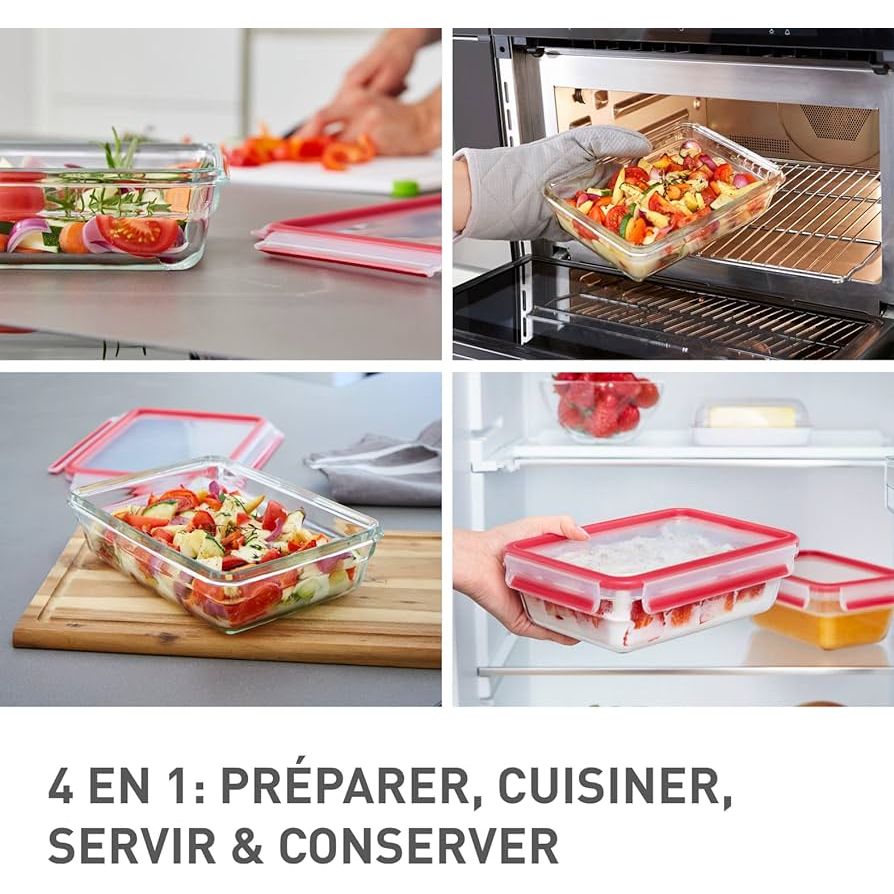 Tefal حافظة طعام زجاج Masterseal 450 مل Tefal حافظة طعام زجاج Masterseal 450 مل