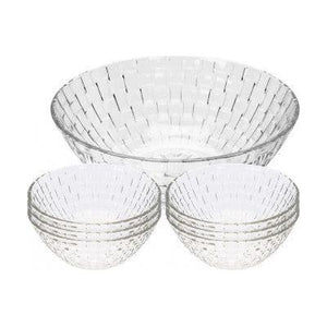 Glass Bowl Set 7 Pcs طقم للسلطة مع  زبادي  زجاج