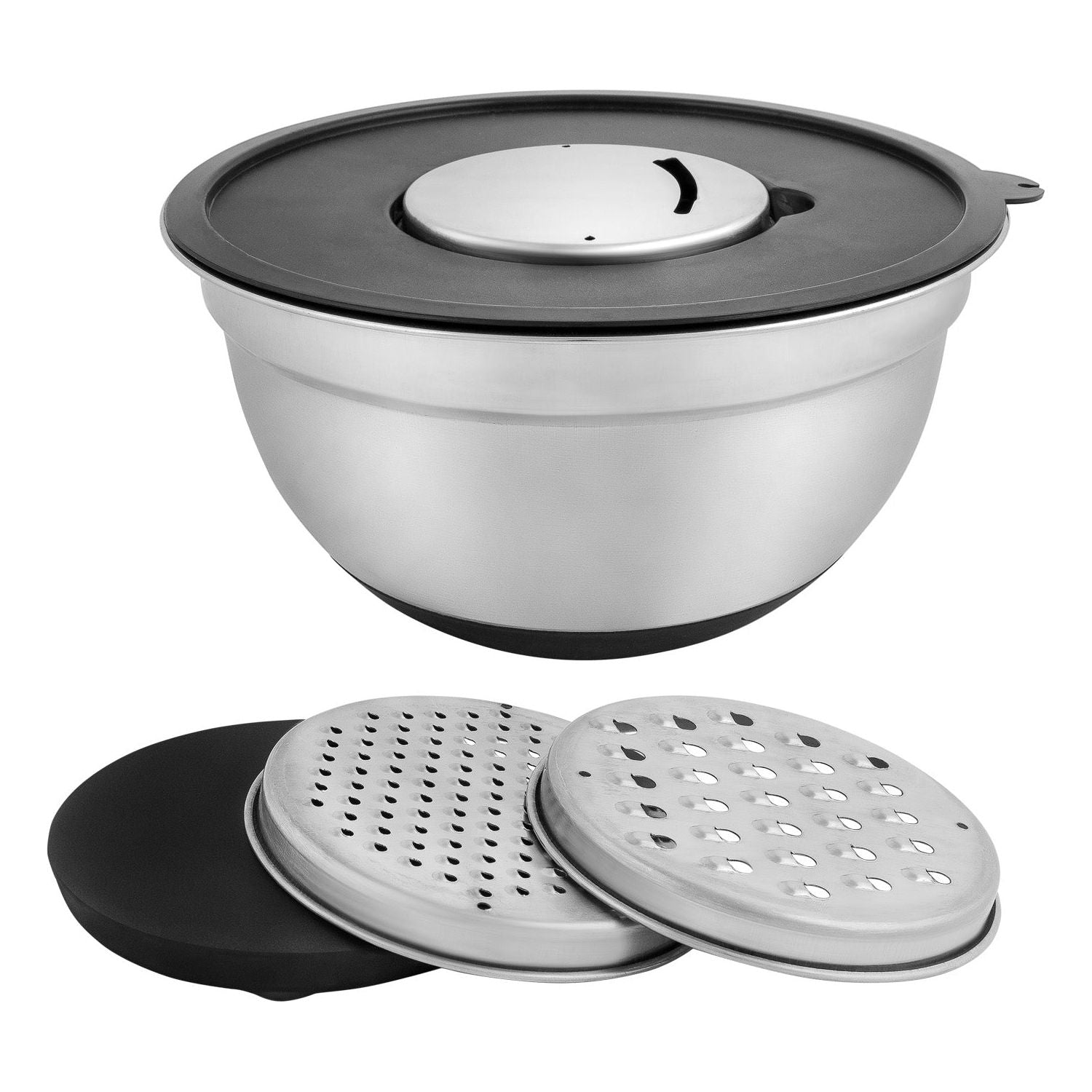 Mixing Bowl And Grater Stainless Steel مبرشة مع وعاء