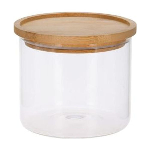 Jar Glass 950ml with Lid حافظة طعام زجاج مع غطاء خشب