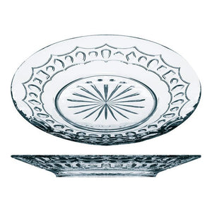 Glass Dessert Plates Set 6Pcs 19Cm طقم صحون ضيافة كريستال