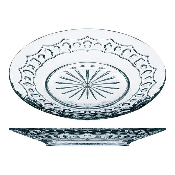 Glass Dessert Plates Set 6Pcs 19Cm طقم صحون ضيافة كريستال