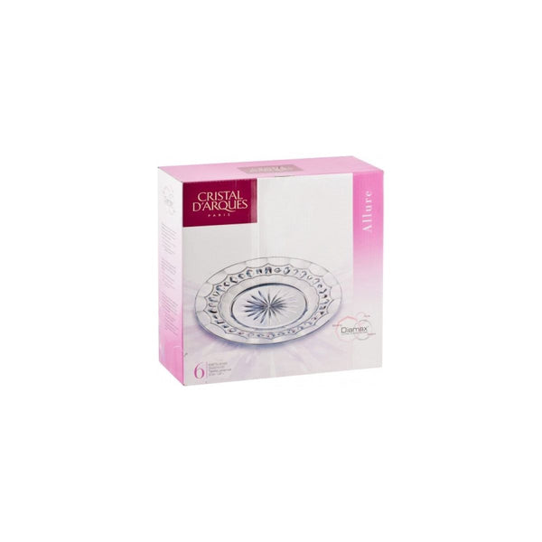 Crystal Dessert Plates Set 6Pcs 19Cm طقم صحون ضيافة كريستال
