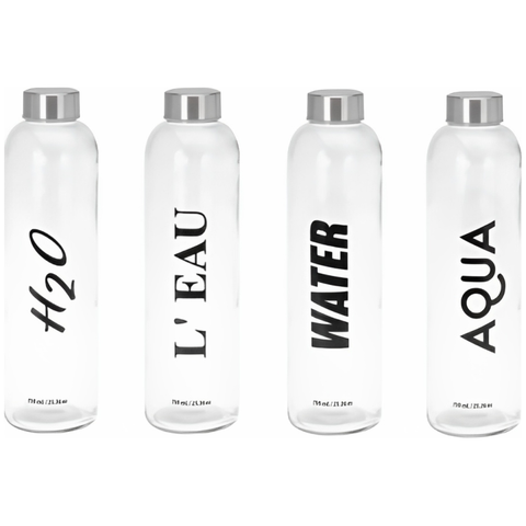 Water Glass Bottle 750ml زجاجة للماء