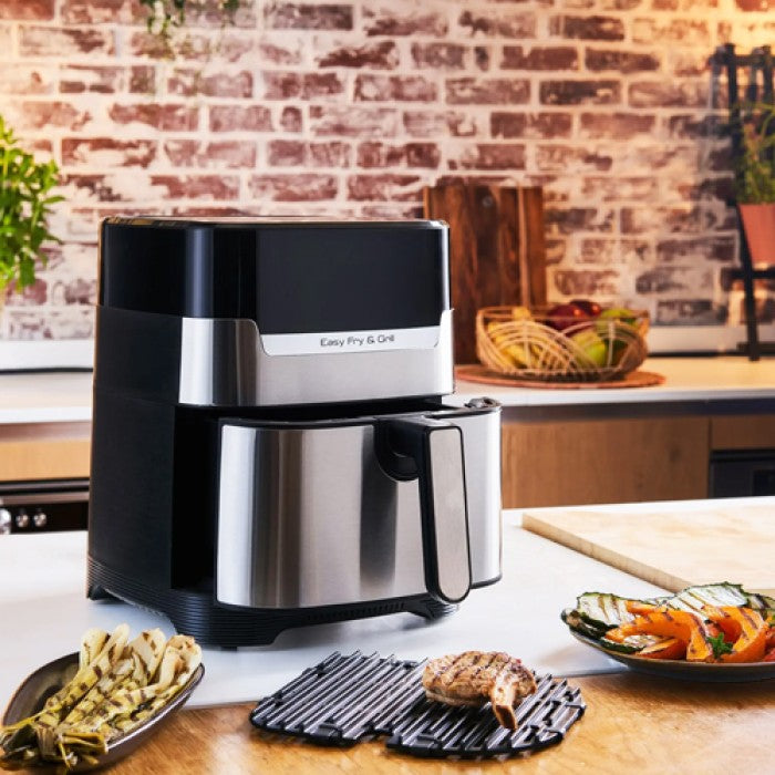 Tefal قلاية هوائية مع شواية XL ستانلس ستيل Tefal قلاية هوائية مع شواية XL ستانلس ستيل