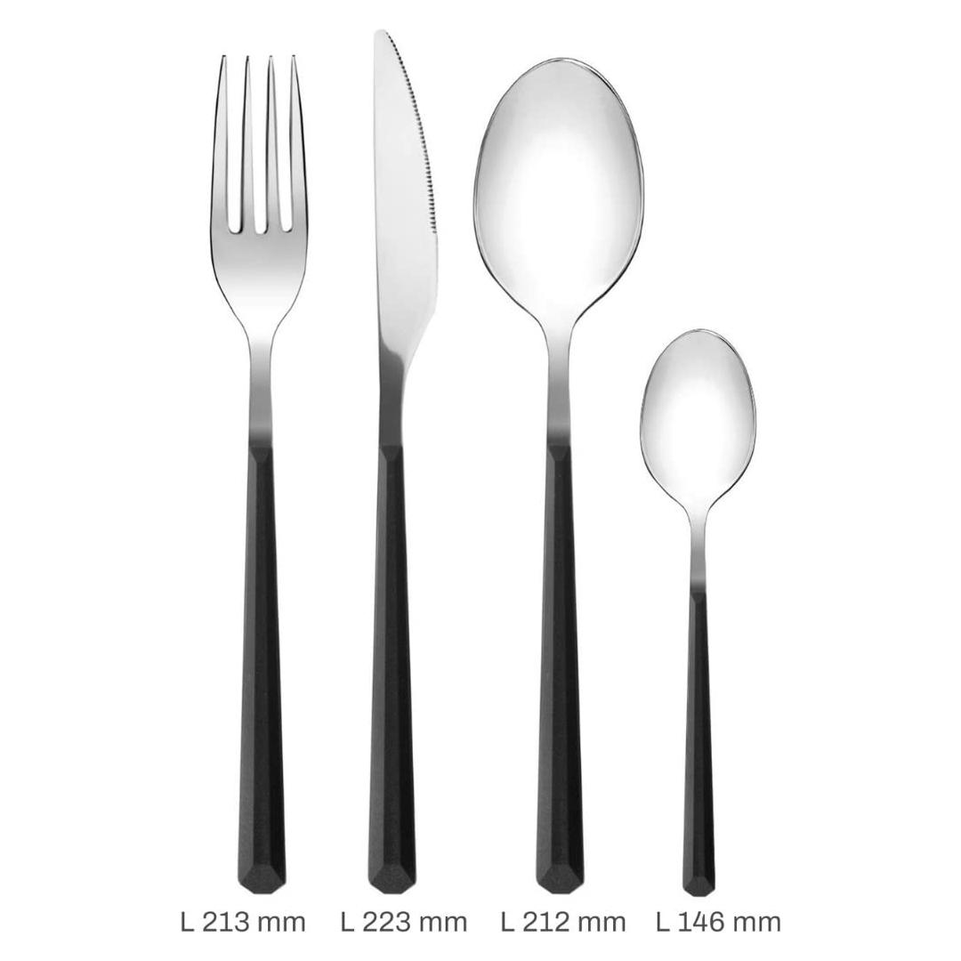 AB Italy Cutlery Set Lapis Black 24Pcs طقم شوك وسكاكين AB Italy Cutlery Set Lapis Black 24Pcs طقم شوك وسكاكين