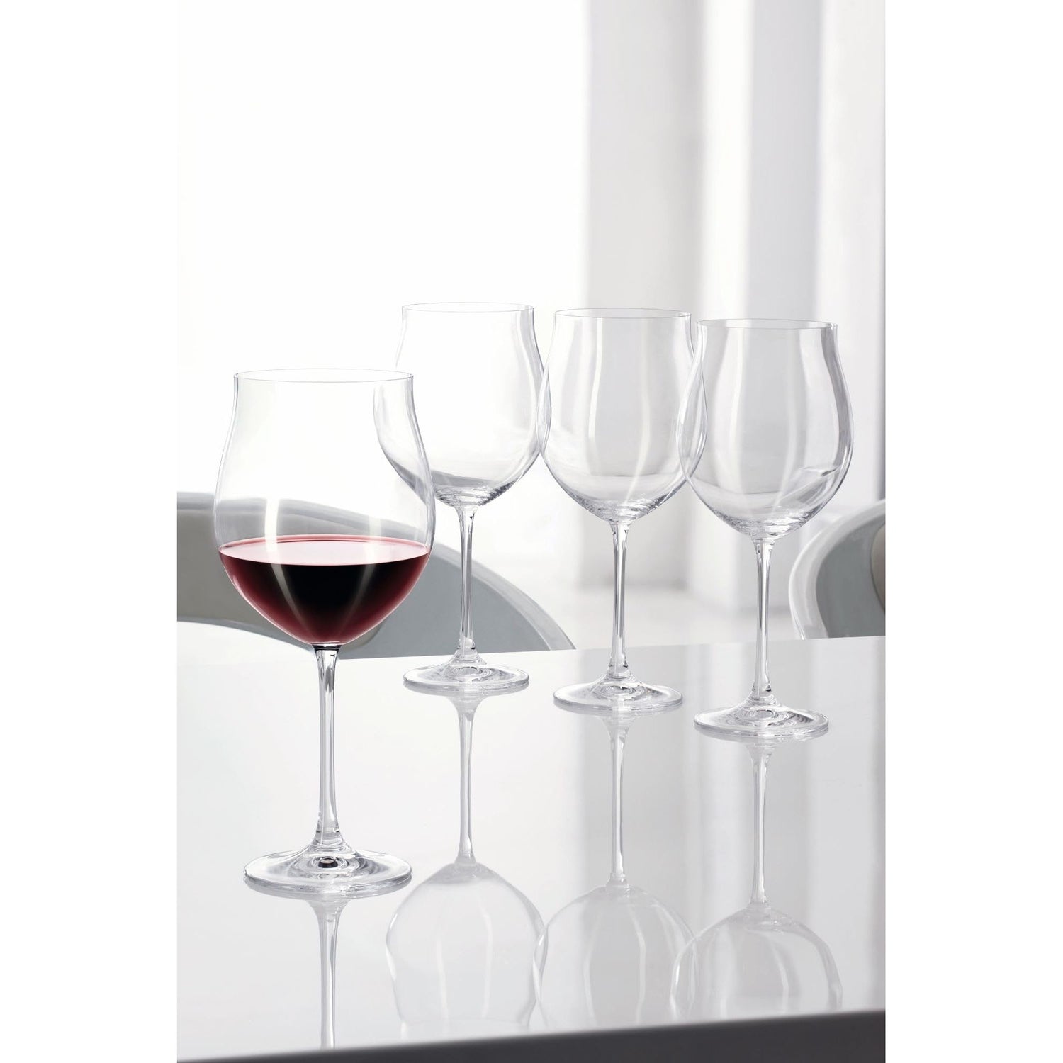 Crystal Wine Glasses Burgundy Set (6 pcs)