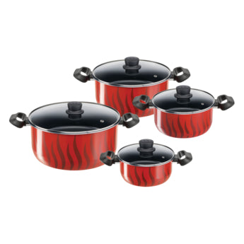 Tefal طقم طناجر Tempo Flame 4 قطع 18/22/26/30 سم Tefal طقم طناجر Tempo Flame 4 قطع 18/22/26/30 سم