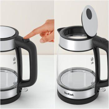 Tefal Kettle Inox Glass 1.7L سخان ماء زجاج Tefal Kettle Inox Glass 1.7L سخان ماء زجاج