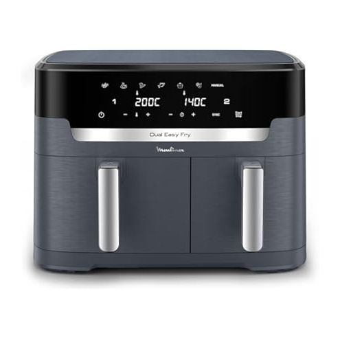 Tefal مقلاة هوائية بدرجين لتر Easy Fry & Grill 8.3 لون رمادي داكن Tefal مقلاة هوائية بدرجين لتر Easy Fry & Grill 8.3 لون رمادي داكن