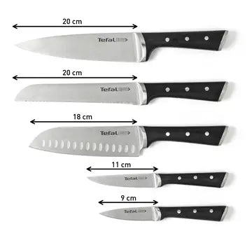 Tefal Knife 5 Pcs Set with Wood Block طقم سكاكين Tefal Knife 5 Pcs Set with Wood Block طقم سكاكين