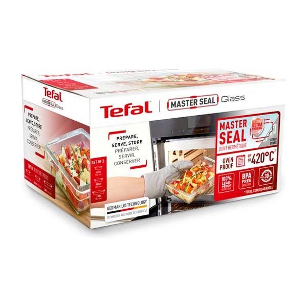 Tefal طقم حافظات زجاج Masterseal (3 قطع) Tefal طقم حافظات زجاج Masterseal (3 قطع)
