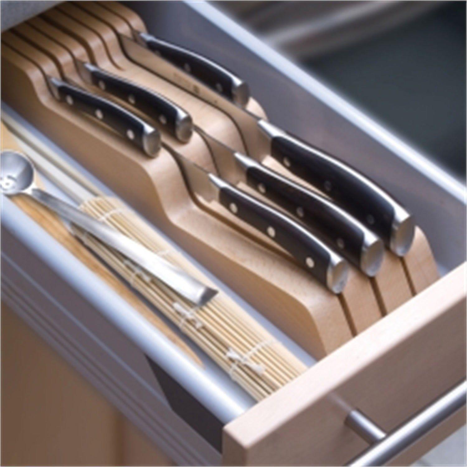 Knife Set (3 pcs) with Wood Drawer Organizer
