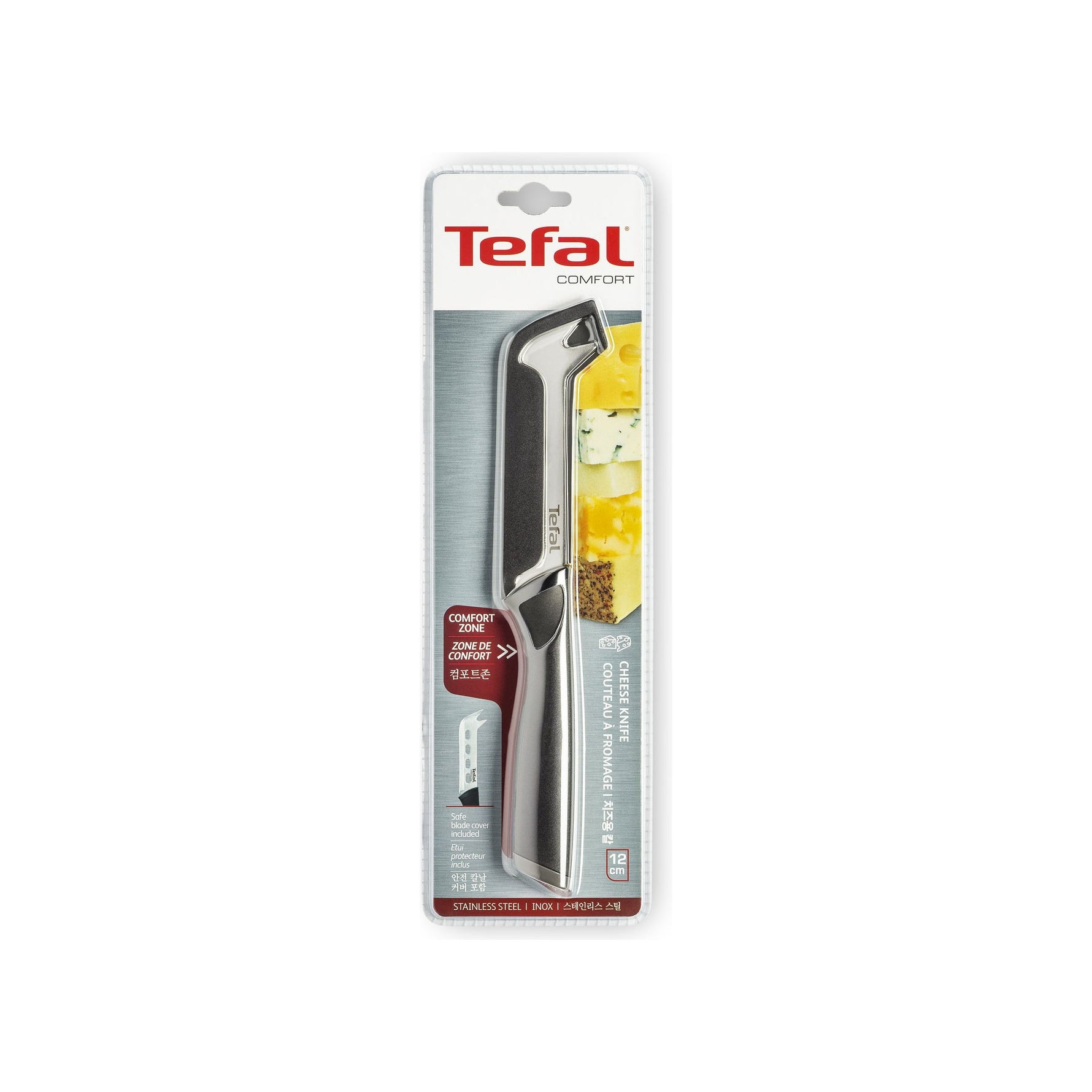 TEFAL سكين جبنة Comfort Touch 12 سم مع غطاء TEFAL سكين جبنة Comfort Touch 12 سم مع غطاء