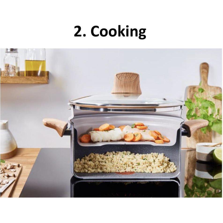 Tefal طنجرة مع مصفاة Natural Force 24 سم غرانيت Tefal طنجرة مع مصفاة Natural Force 24 سم غرانيت