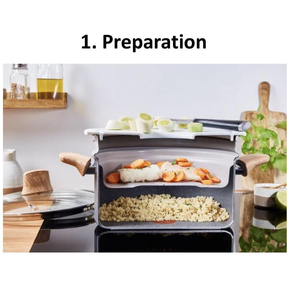 Tefal طنجرة مع مصفاة Natural Force 24 سم غرانيت Tefal طنجرة مع مصفاة Natural Force 24 سم غرانيت