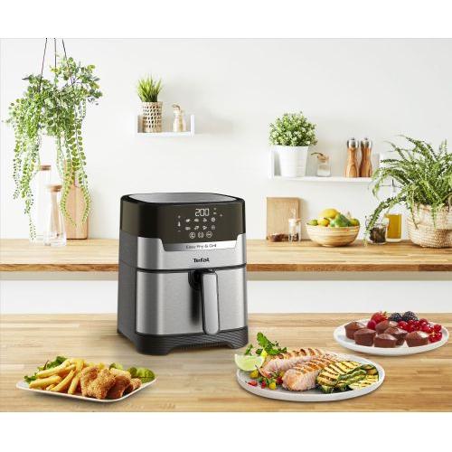 Tefal قلاية هوائية Easy Fry & Grill XL من الستانلس ستيل مع شواية