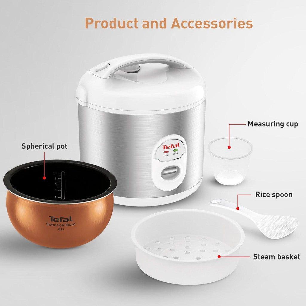 TEFAL طنجرة أرز كهربائية فضية 1.8 لتر (10 أكواب) TEFAL طنجرة أرز كهربائية فضية 1.8 لتر (10 أكواب)