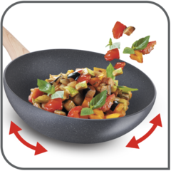 Tefal مقلاة ووك Natural Force 28 سم غرانيت Tefal مقلاة ووك Natural Force 28 سم غرانيت